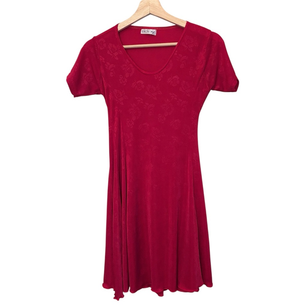 Vintage Red Rose‎ Short Sleeve Dress